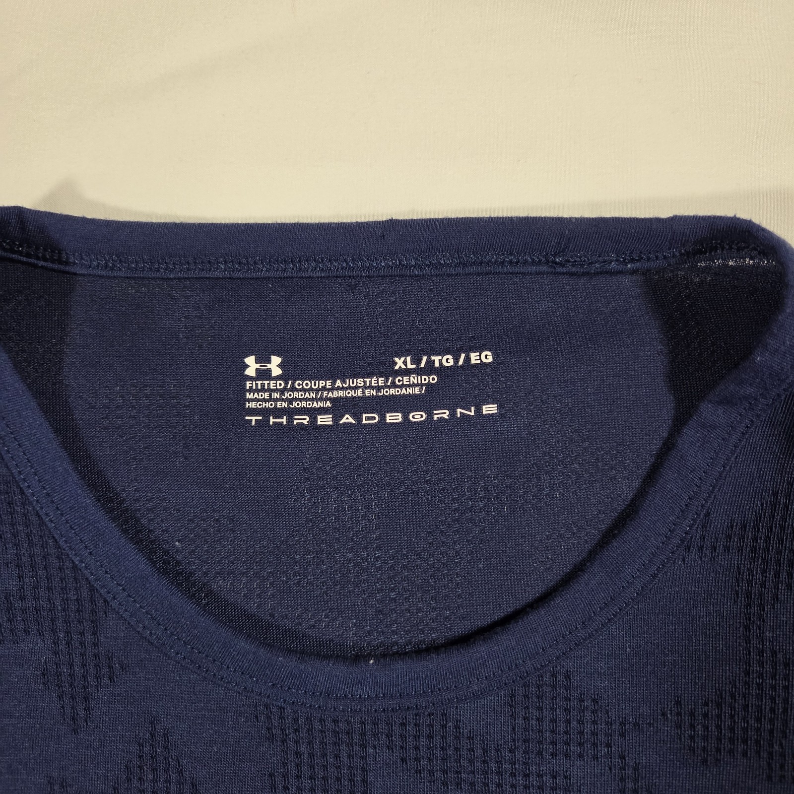 Under Armour Men's Threadborne Long Sleeve Shirt Fitted Blue Long Sleeve Size XL gallery