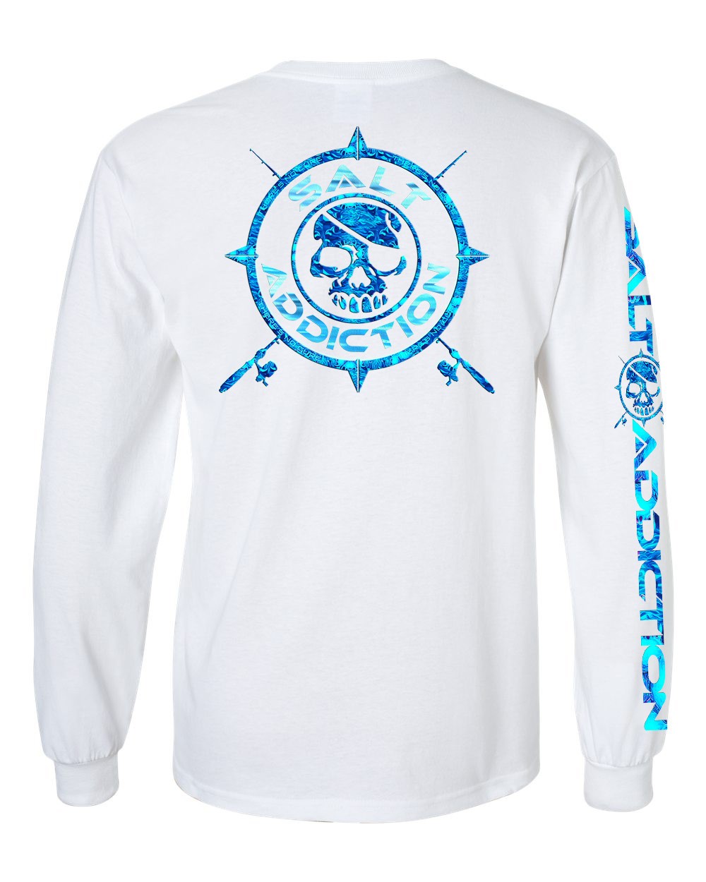 Salt Addiction Logo T Shirt Fishing Long Sleeve Nautical Compass Cotton gallery