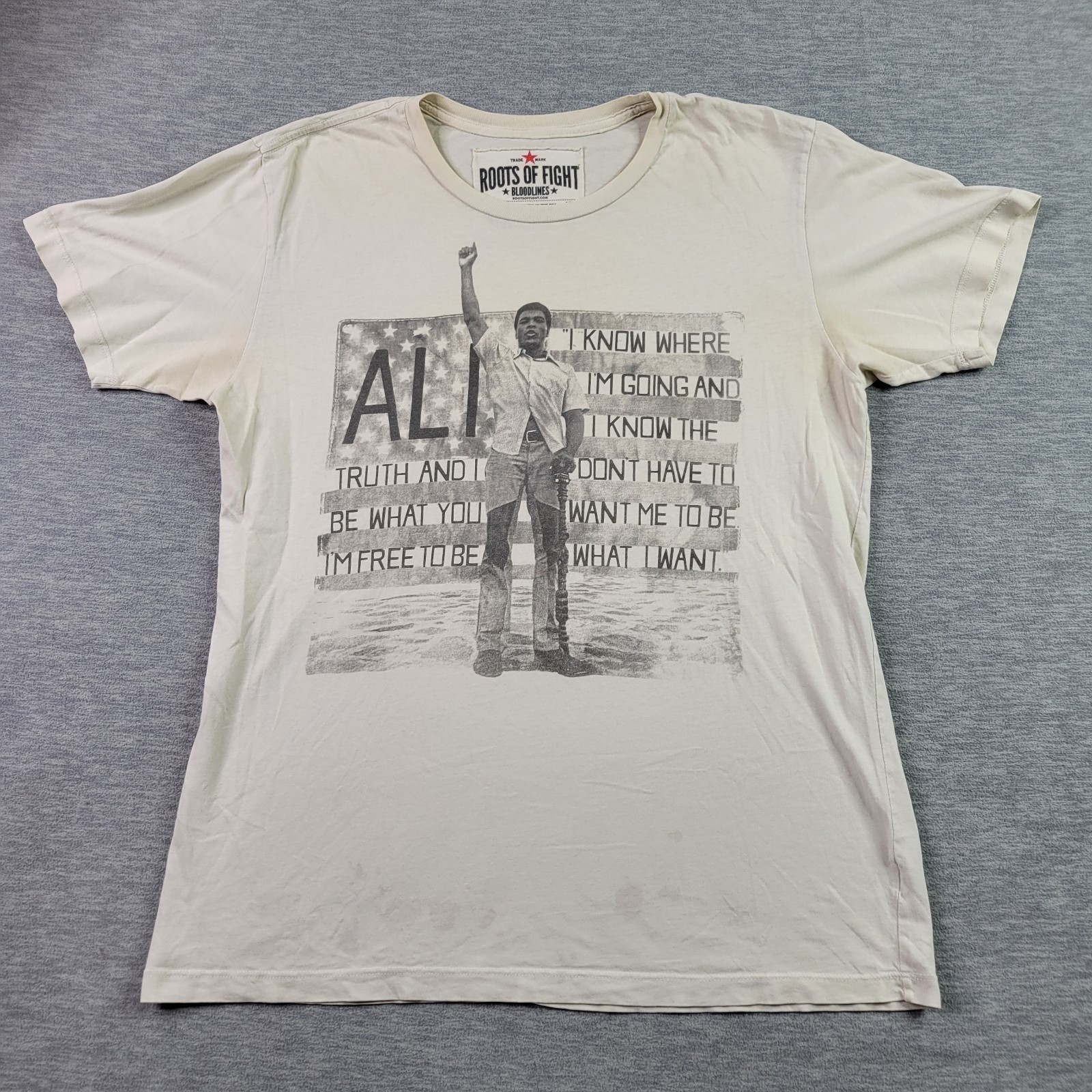 Roots Of Fight Ali T Shirt Mens Large Made In USA SEE DESCRIPTION gallery