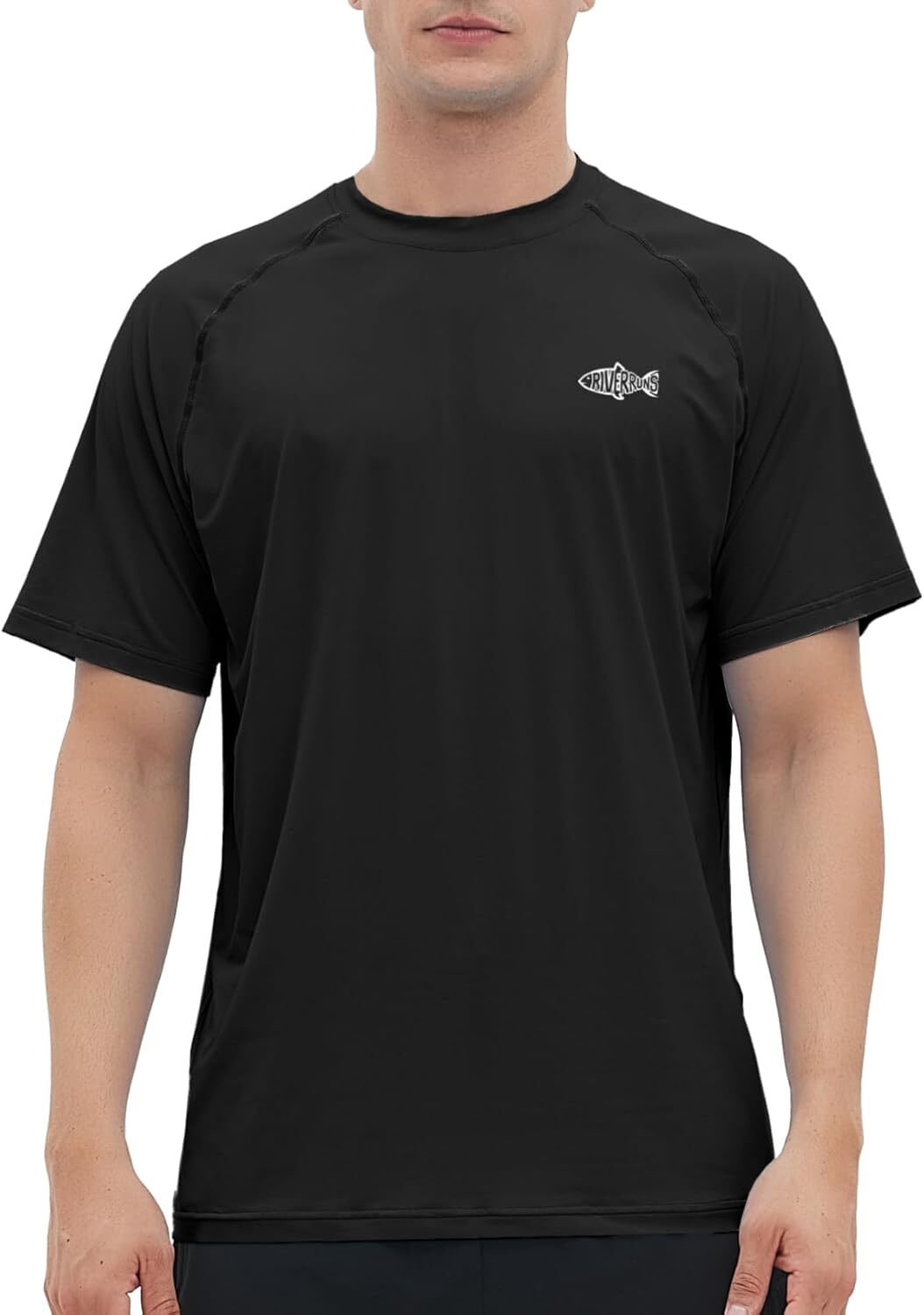 Men's Rash Guard Short Sleeve UPF 50 Quick Dry Sun Protection Fishing T Shirt gallery