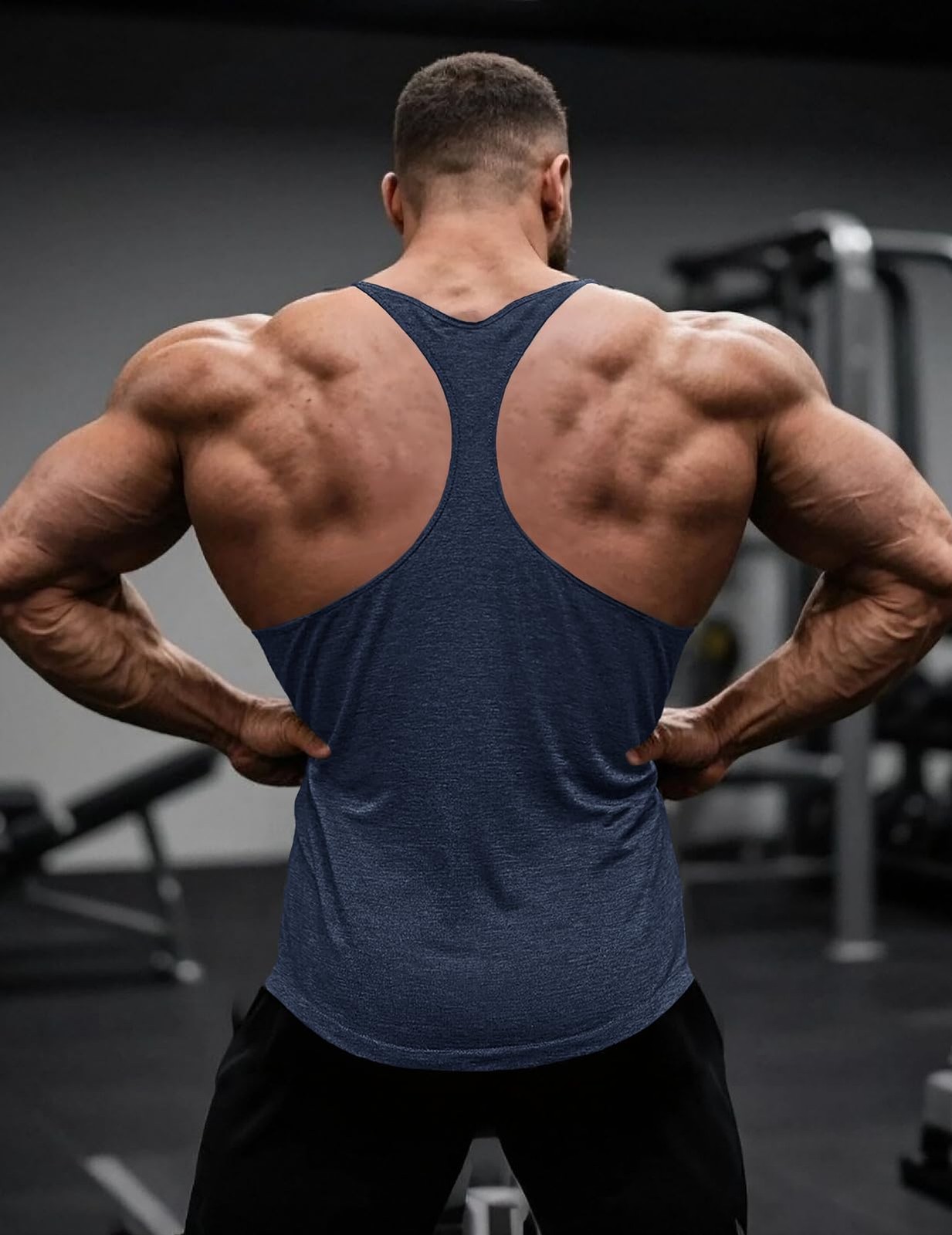 Muscle Cmdr Men's 3 Pack Stringer Tank Tops Bodybuilding Y-Back Gym Fitness W... gallery