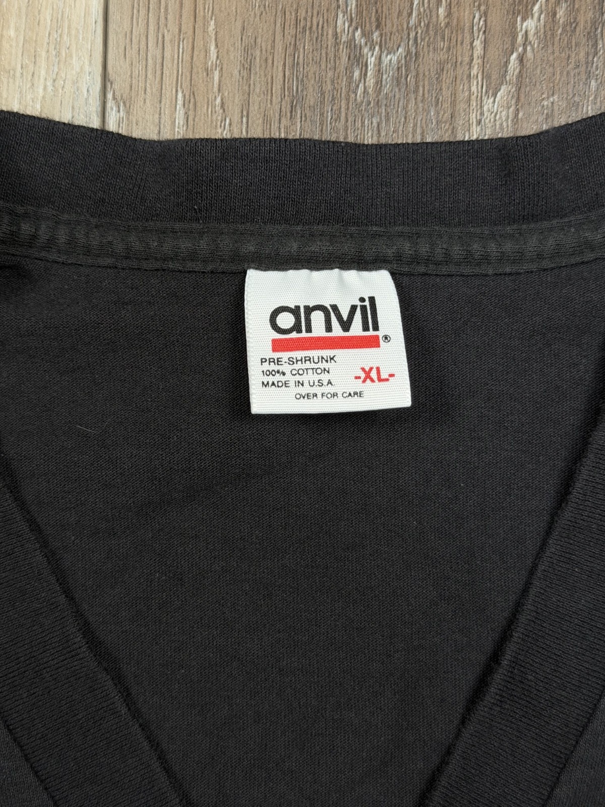 Vintage 80s V-Neck Shirt XL Goth Post Punk Ribbon Glitter Embellished Anvil USA gallery