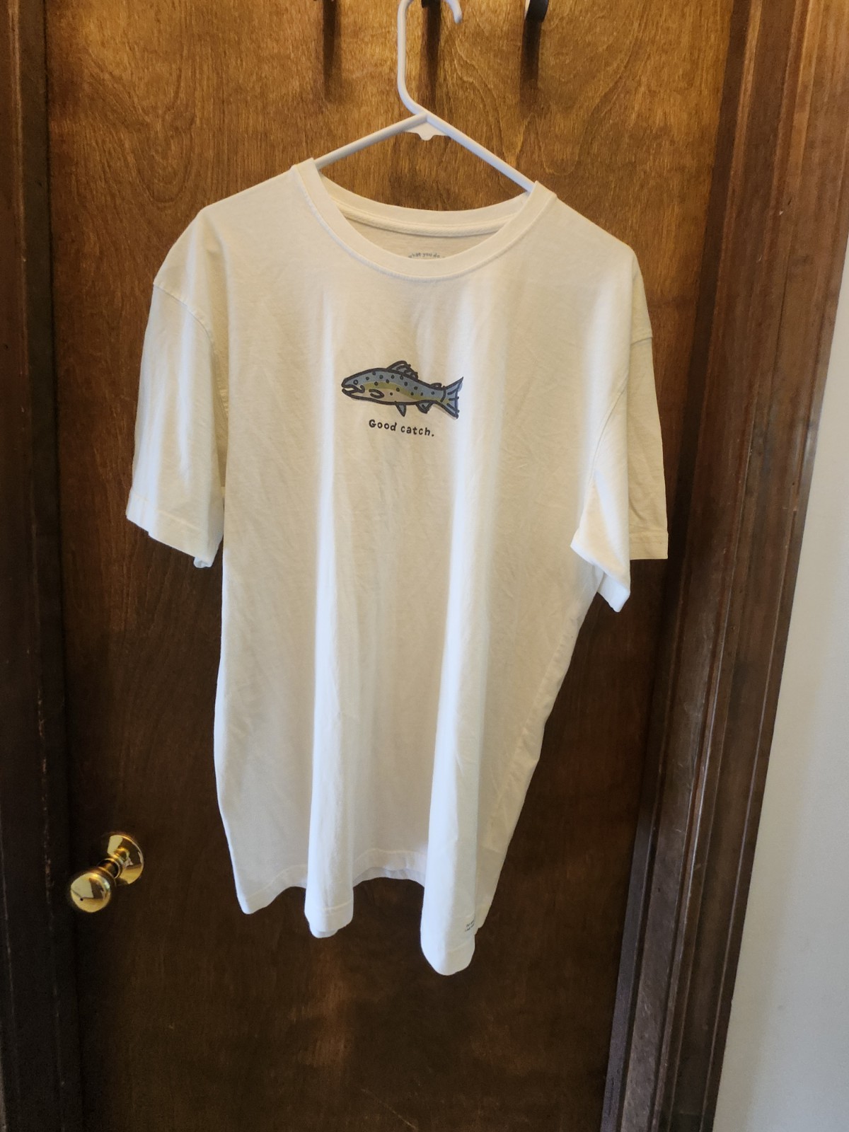 Life Is Good Good Catch Pattern Mens T-Shirt Size M. No Defects. gallery