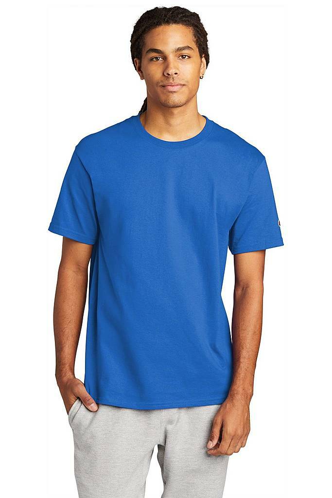 Champion Athleticwear Unisex Blue Cotton Tee-Shirt Short Sleeve T425RB Sz.S