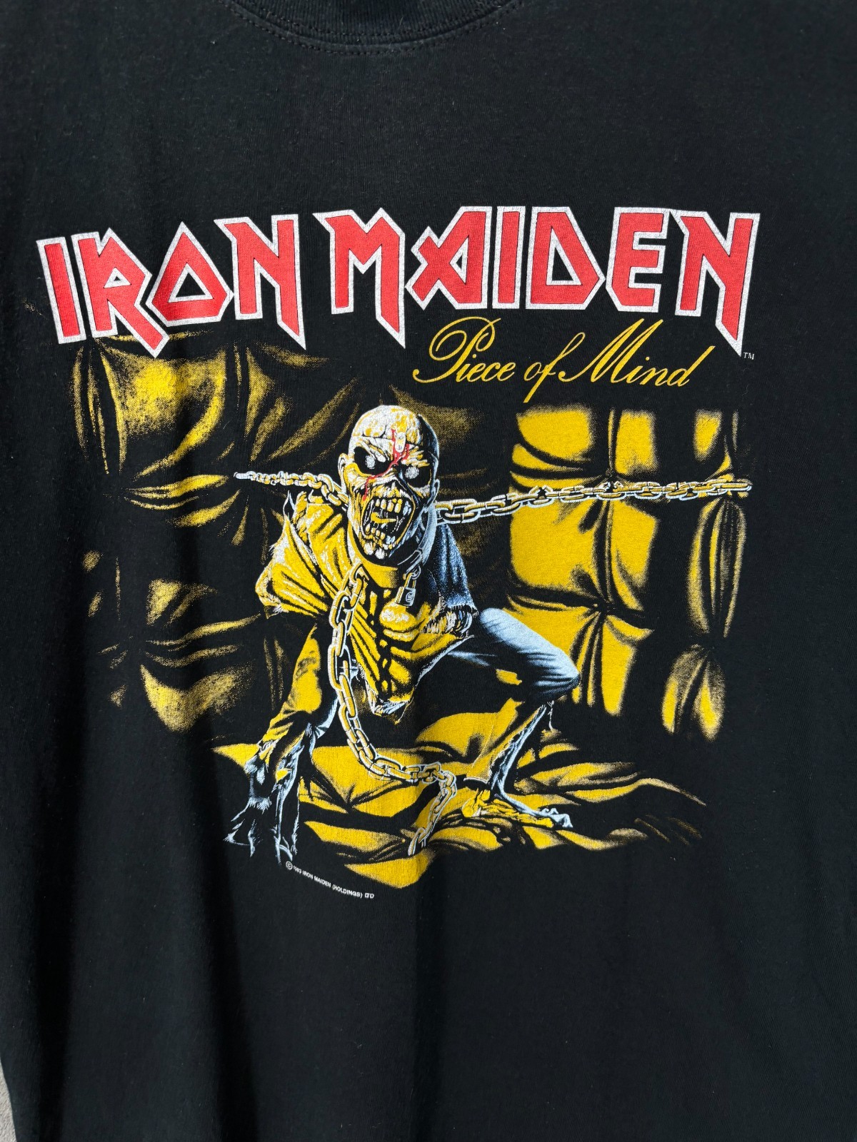 Vintage Iron Maiden Shirt Mens Large Black Piece Of Mind Metal Grunge Y2K 90s gallery