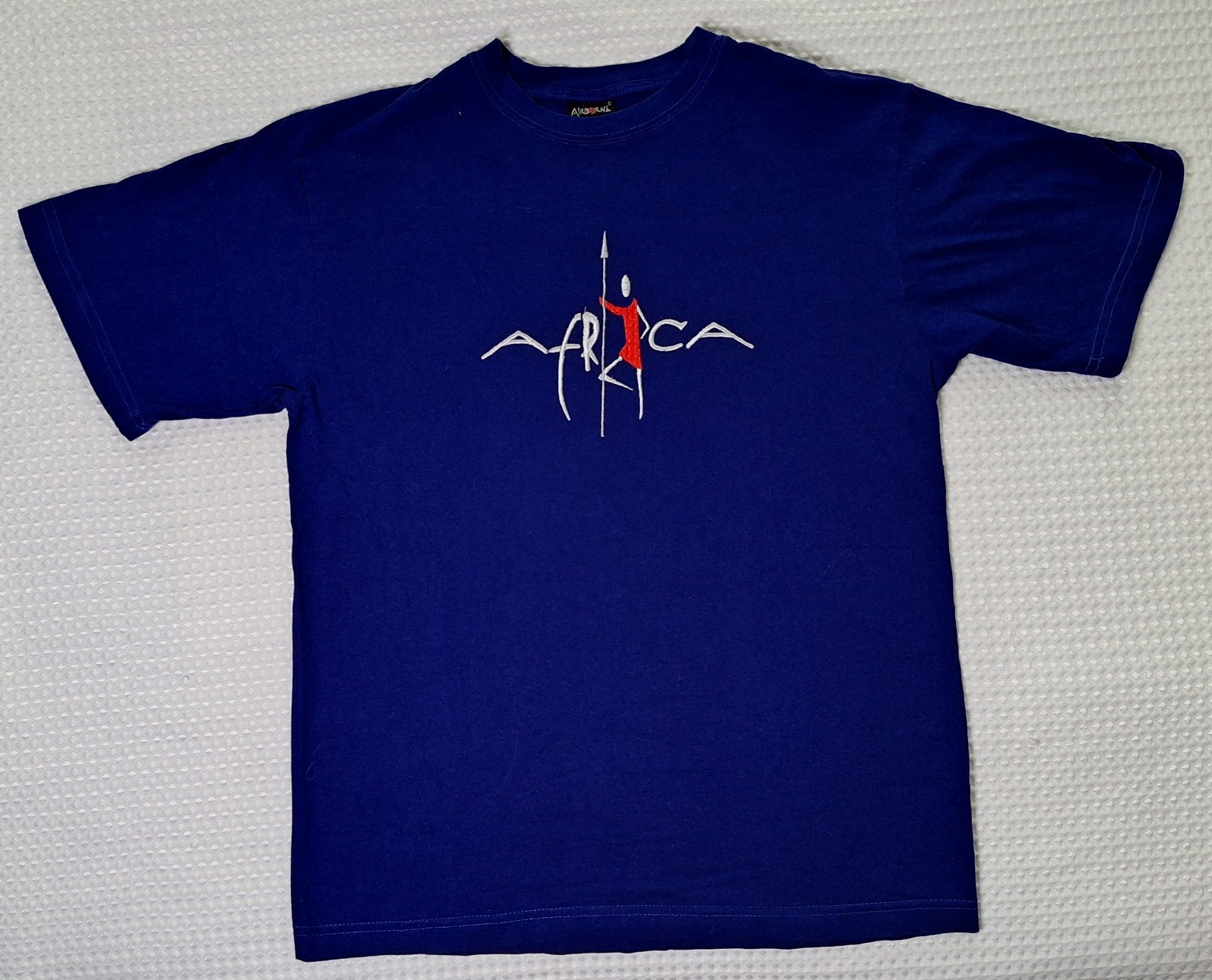 Africa Embroidered Souvenir Blue T-shirt Size L Airborne Kenya gallery