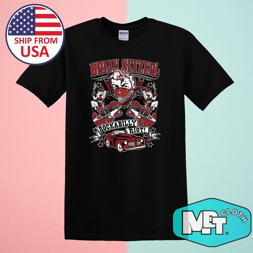 Brian Setzer Riot Men’s Black Size S-5XL