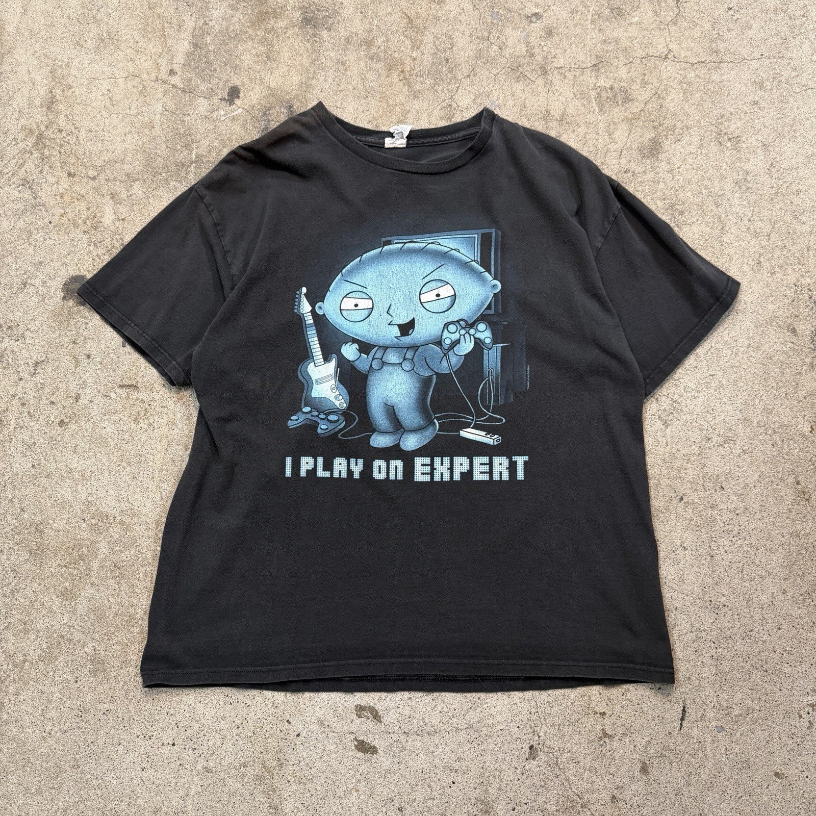 Vintage Y2K 2000s Family Guy Stewie 2009 Play On Expert Size XL Shirt Faded gallery