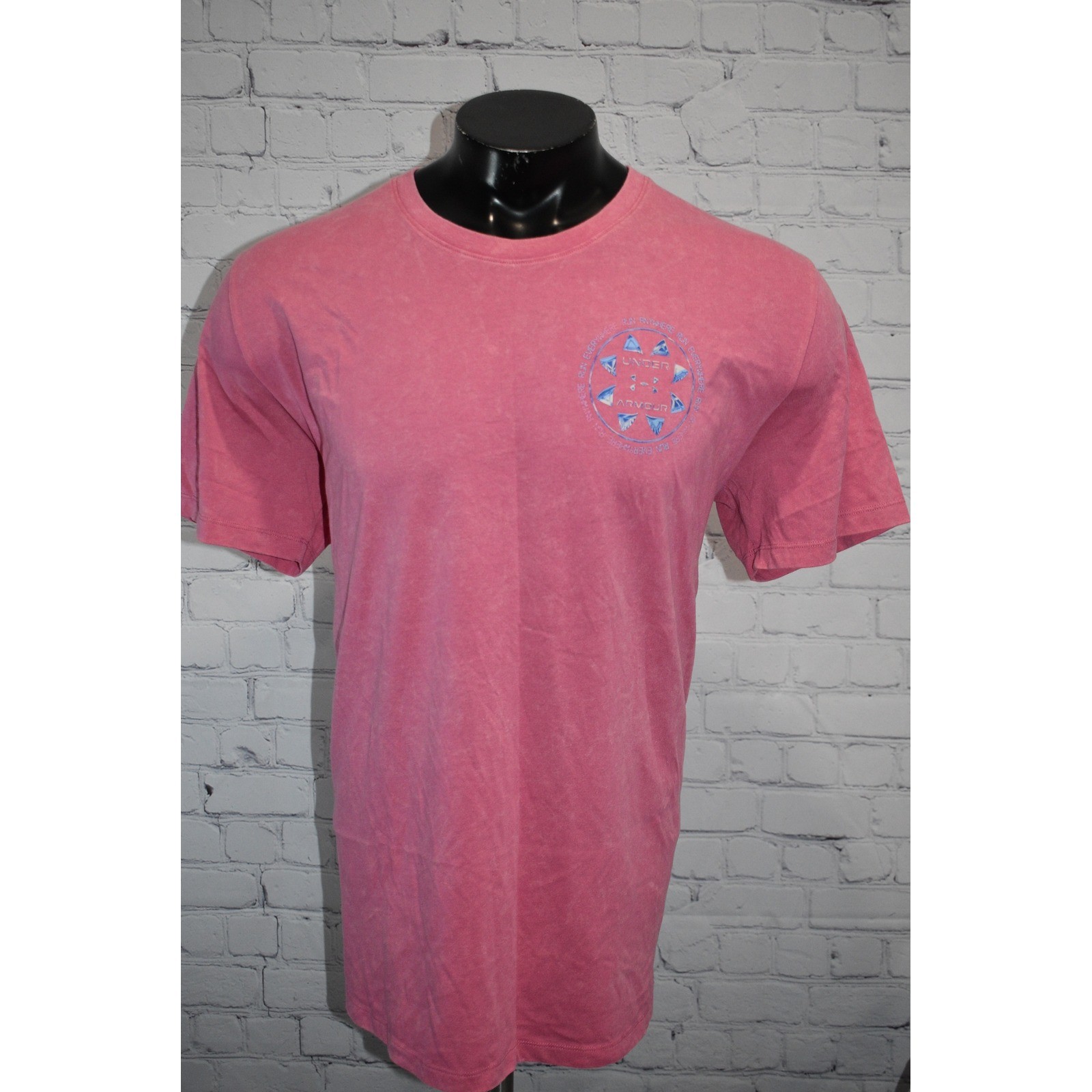 Under Armour T-Shirt Mens XXL Pink Run Everywhere Graphic Tee Cotton Blend gallery