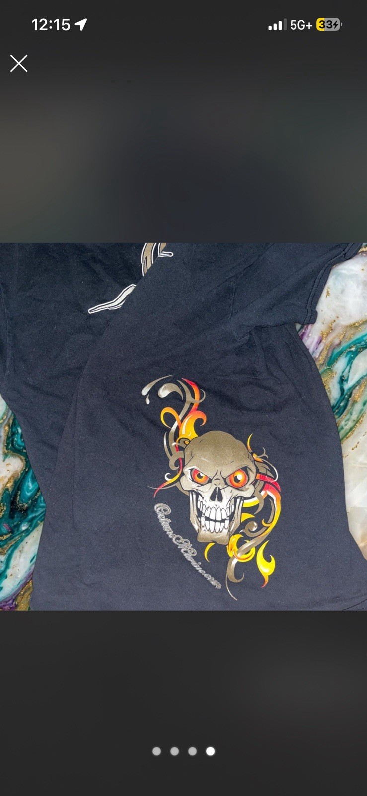 Octane Marine Men's Black Skull Graphic Print Short Sleeve T-Shirt gallery