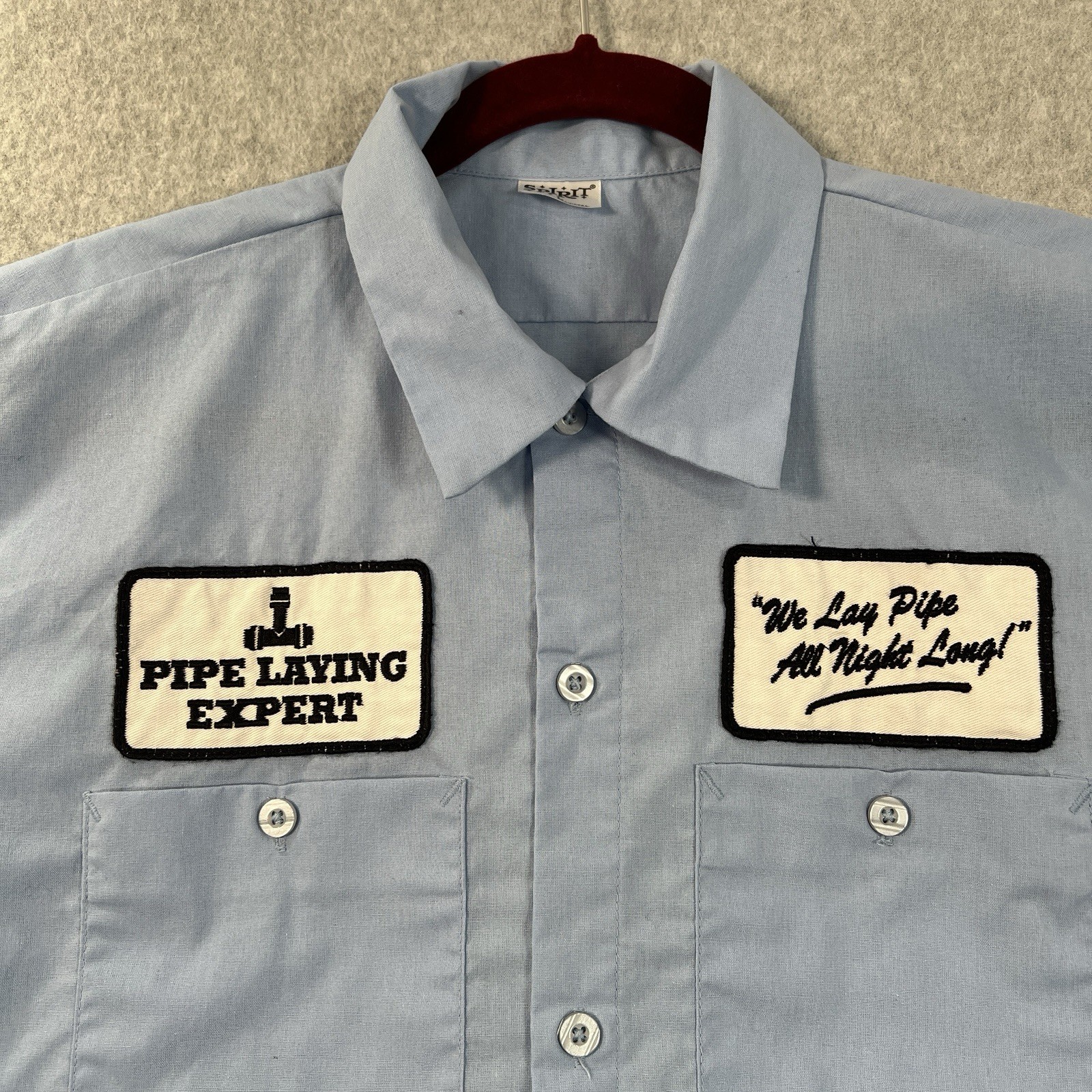 Funny Plumber Shirt Costume Cosplay Pipe laying expert Plumber Large gallery