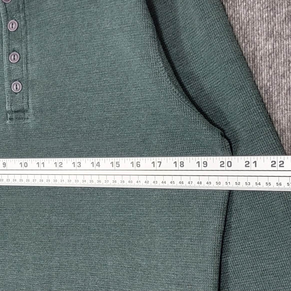 Weatherproof Vintage Henley Shirt Mens L Green Long Sleeve Thermal Waffle Knit gallery