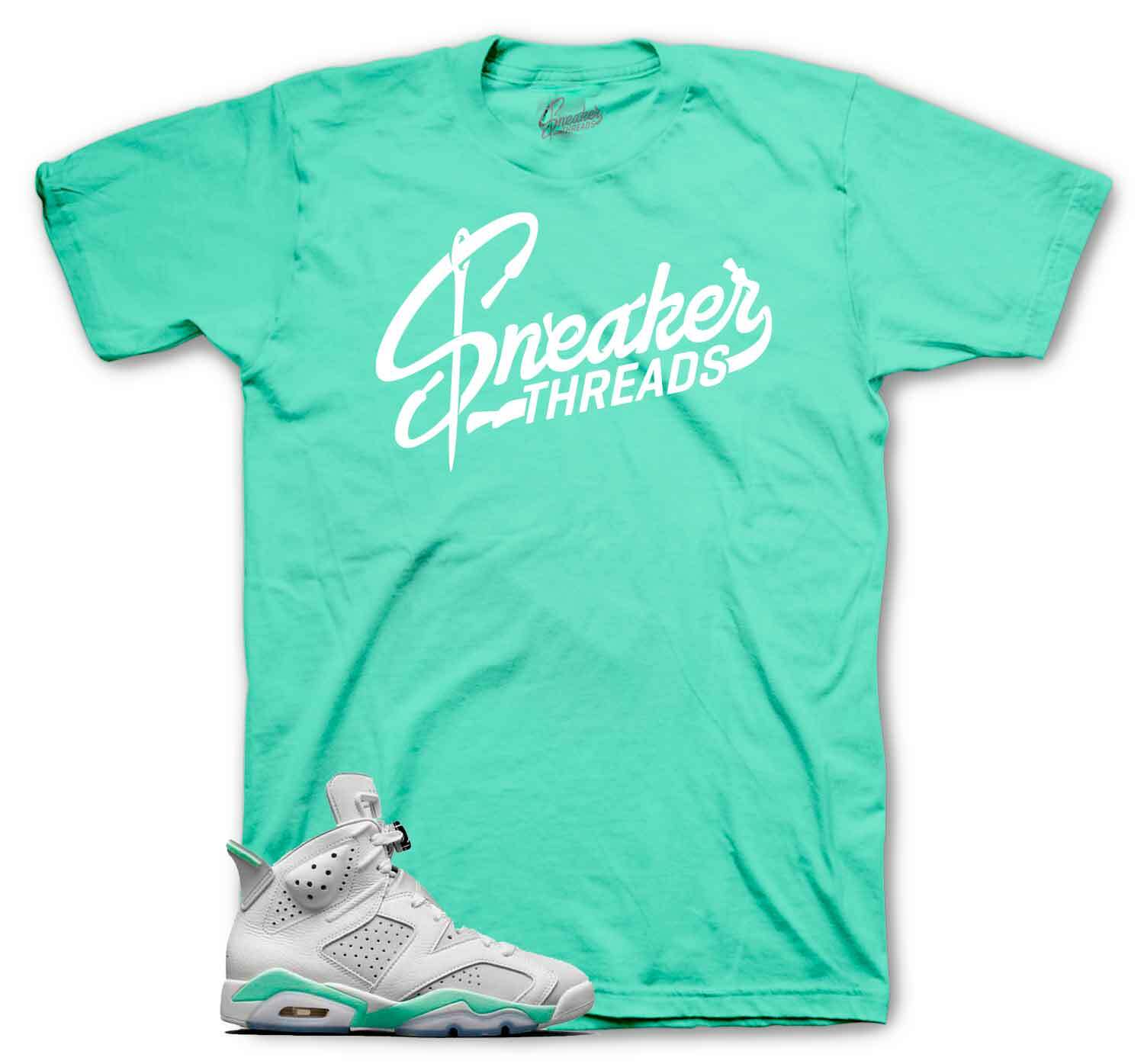 Shirt To Match Jordan 6 Mint Foam Retro Shoes – Sneaker Threads Logo Tees