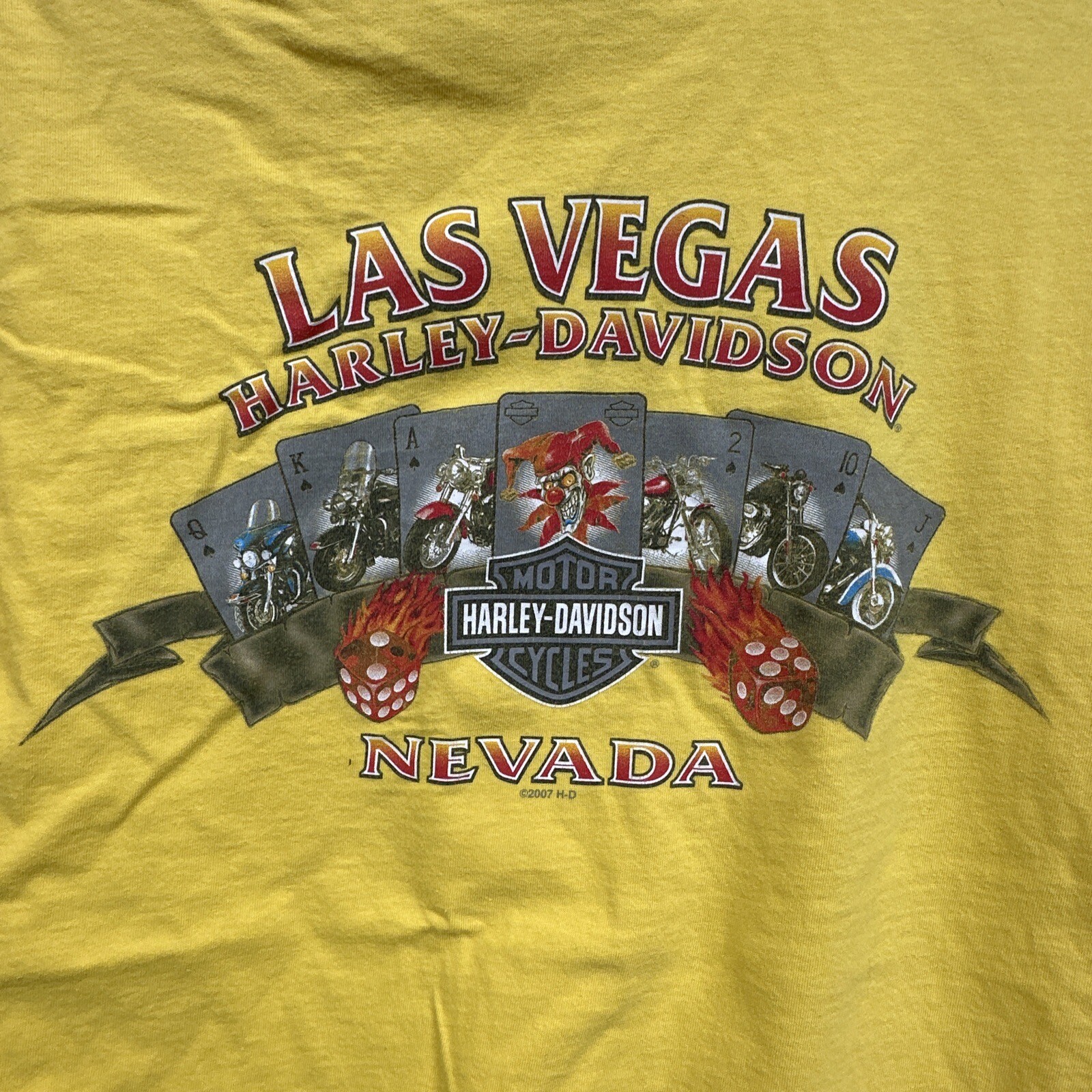 Harley Davidson Mens Yellow Las Vegas Nevada Motorcycle T Shirt XL Wide Open gallery