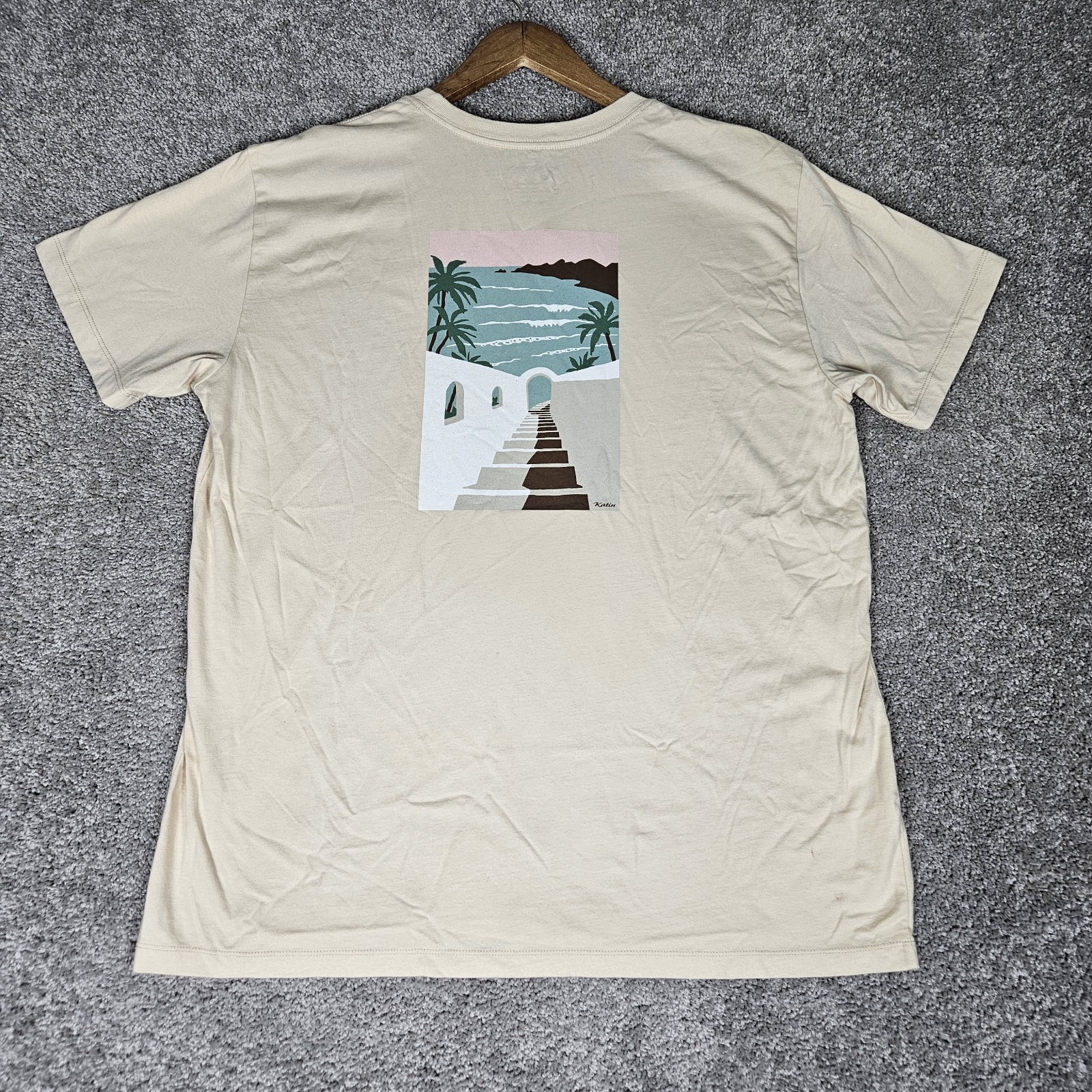 Katin Shirt Mens XL Brown T-Shirt Stairway Tee Gorpcore Organic Cotton