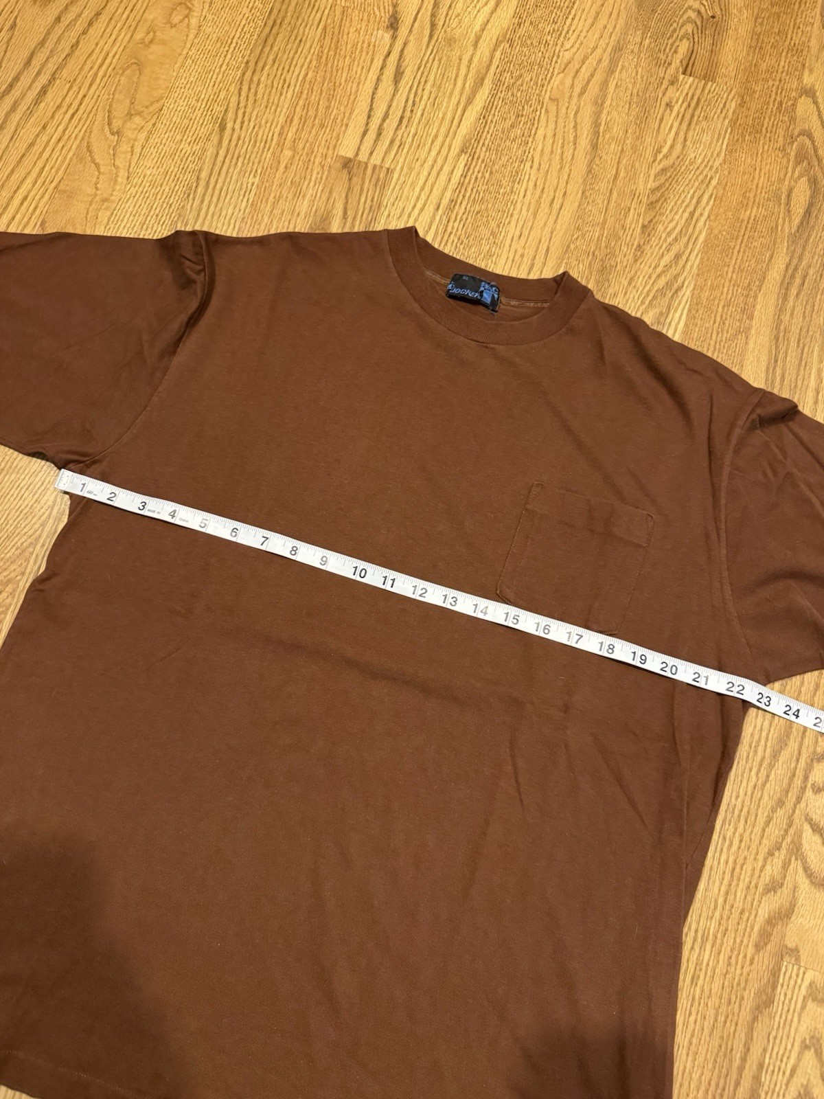 Vintage Jockey Pocket T Shirt Size XL Chocolate Brown Single Stitch USA Vtg gallery