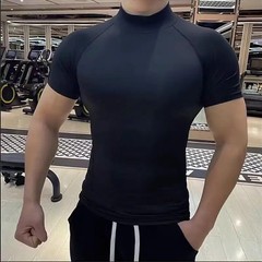Compression T-Shirt Men’s Bodybuilding Short Sleeve Workout Gym Training Tee