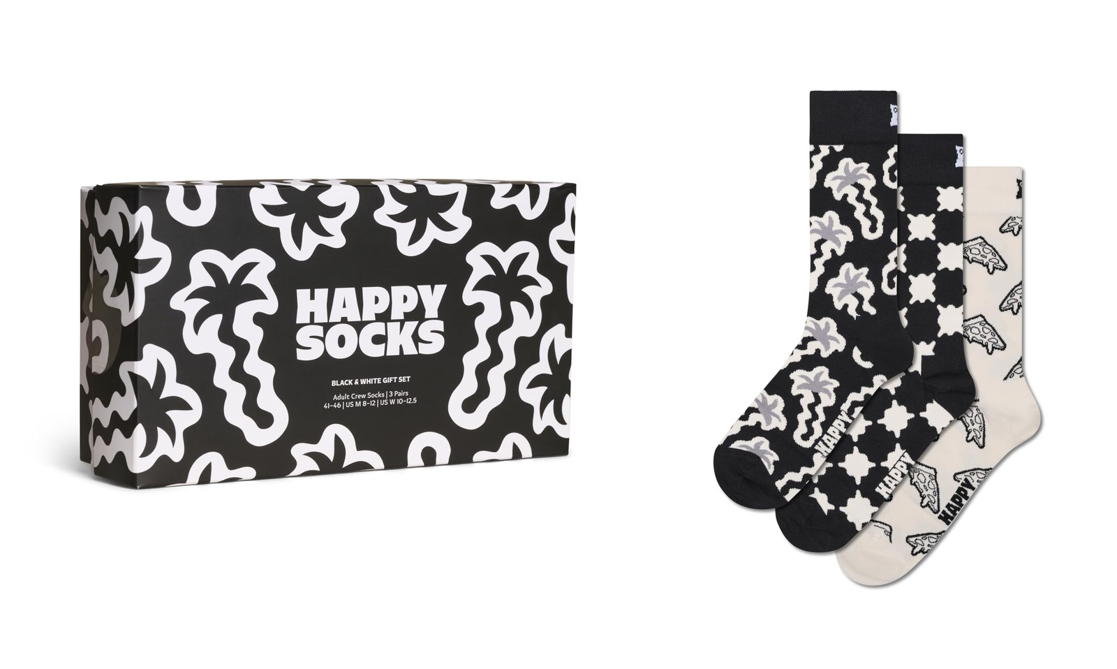 3-Pack Gift Set, Black And White, S/M