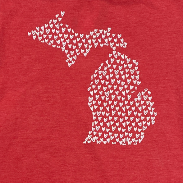 Michigan Hearts T-Shirt- Love Michigan- Michigan Hearts- Michigan Apparel gallery