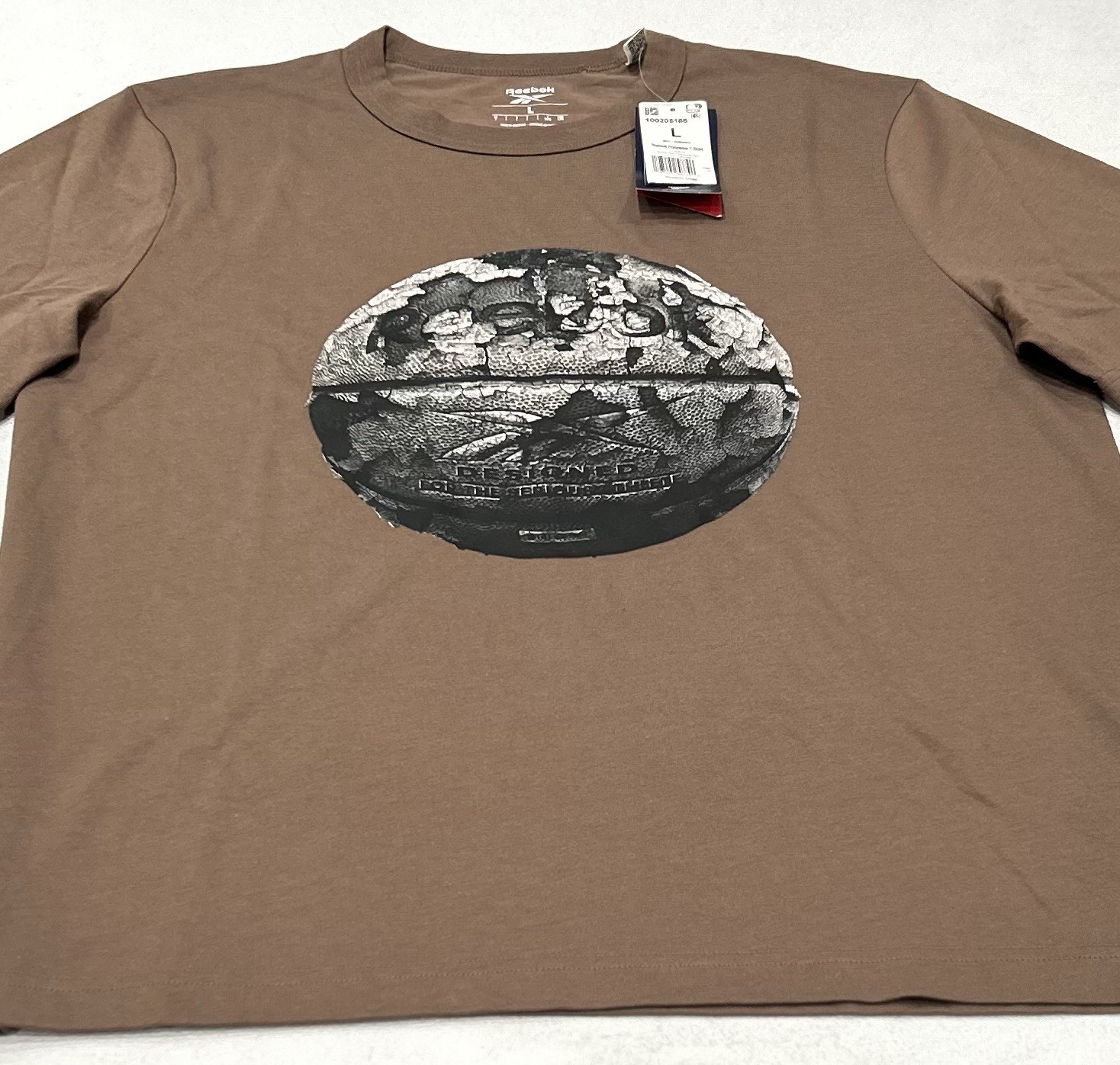 Reebok Men's Regular Fit Short Sleeve Graphic Hoopwear T-Shirt, Brown, L gallery
