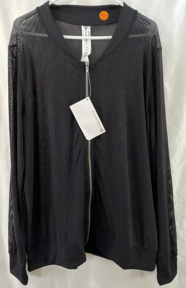 NWT Fabletics Marcie Bomber Jacket Semi Sheer Mesh Sz2x Zip Up