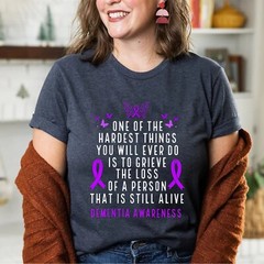 Dementia Awareness Month Butterfly Warrior Alzheimers Cancer T-Shirt