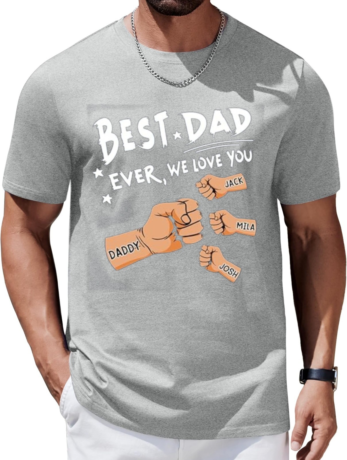 Custom Dad Shirt with Kids Names, Personalized Father's Day Gift for Dad gallery