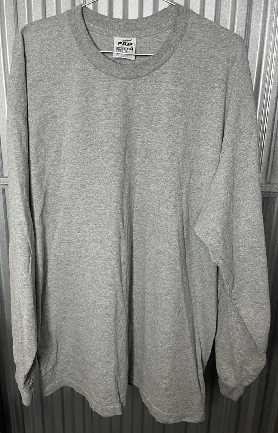 PRO Super Heavy Gray Long Sleeve Shirt Men’s 2XL Tall Cotton / Poly Blend Casual