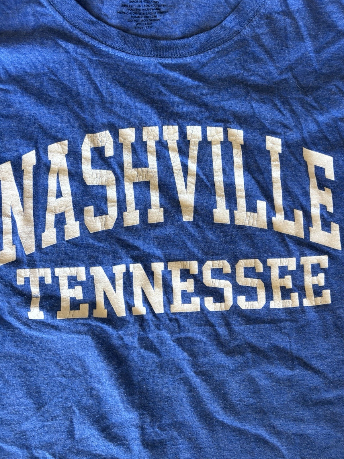 MV Sport Men’s XL Blue Crew Neck Short Sleeve Nashville TN Graphic T-Shirt gallery
