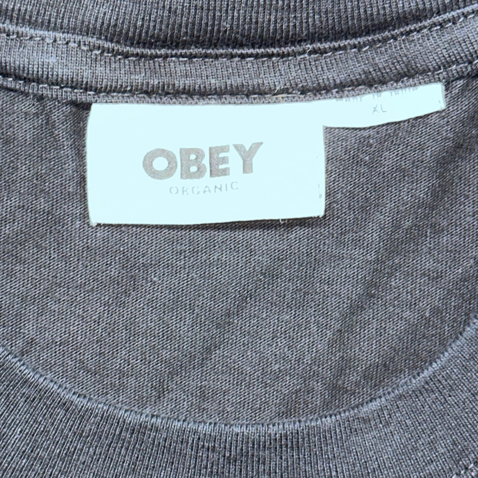 OBEY Organic Black T Shirt Graphic Flower Print Cotton Mens XL gallery
