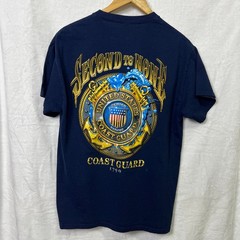 Gildan Coast Guard Second To None T Shirt Mens L Navy Short Sleeve Heavy Cotton