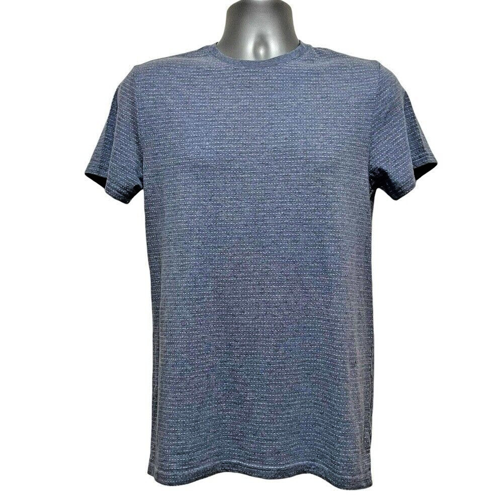 NWT Goodfellow Sz Small Jacquard Short Sleeve Novelty Cyber Blue Mens T-shirt gallery