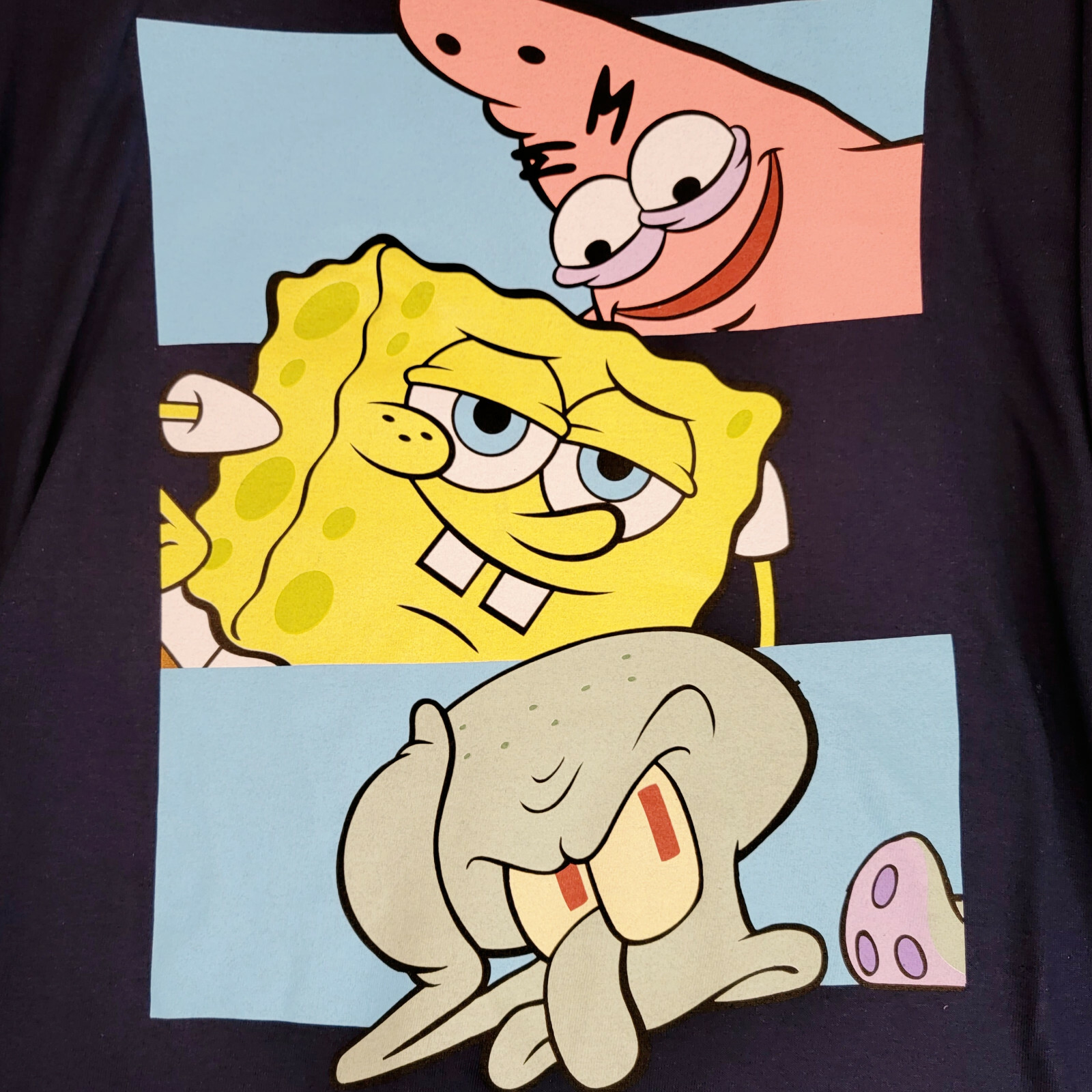 SPONGEBOB SQUARE PANTS SHIRT MENS MEDIUM LONG SLEEVE BLUE SQUIDWARD NWT gallery