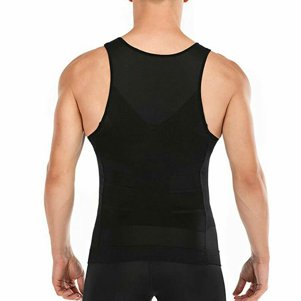 Men Compression Body Shaper Summer Cooling T-Shirt Slimming Vest Gym Tank Top US gallery