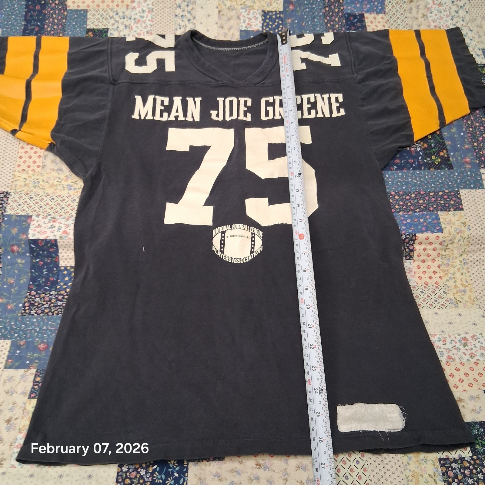 Vintage Mean Joe Greene 75 Rawlings Shirt Size Medium Black Pittsburgh gallery