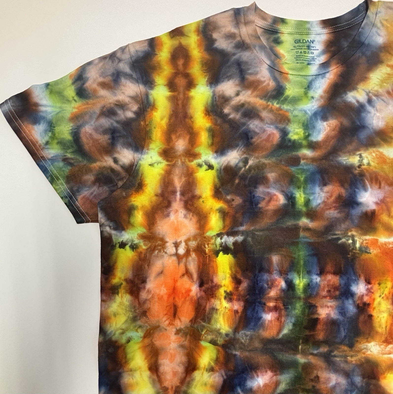 Handmade Ice Tie Dye Adult T-Shirt Unisex Size XL Multicolored Gildan Tee NEW gallery