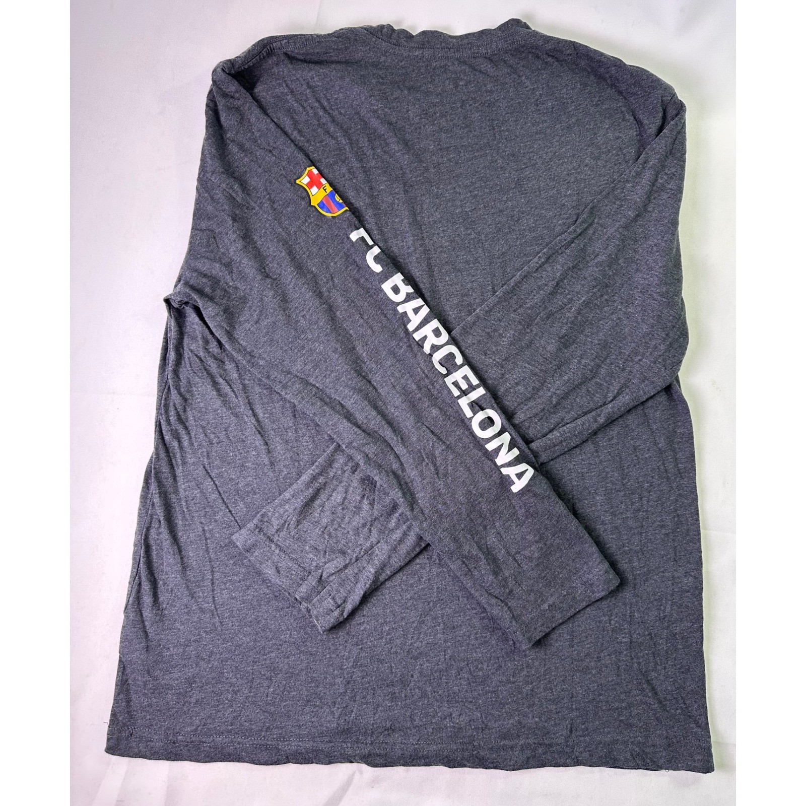 FC Barcelona Long Sleeve Shirt Mens Large Charcoal Gray Official Licensed FCB L gallery