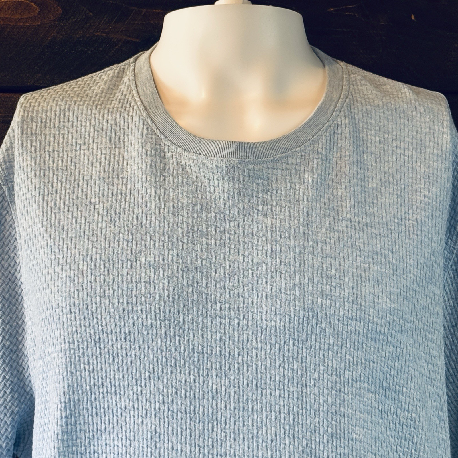 Ted Baker Men's Curly Textured T Shirt Blue Basketweave Pullover Size 6 2XL US gallery