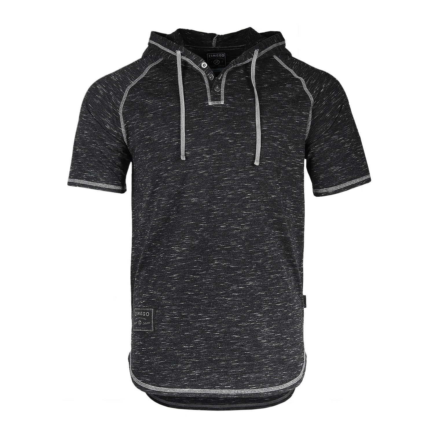ZIMEGO Men's Short Sleeve Hooded Henley Tee – Casual Activewear Athletic Top gallery