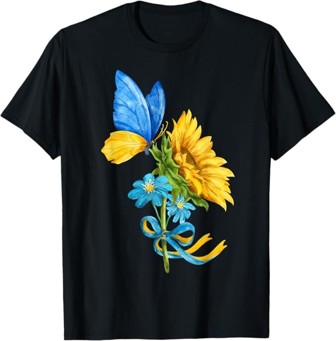 Sunflower Ukraine Flag Butterfly Shirt Ukrainian Flag T-Shirt gallery
