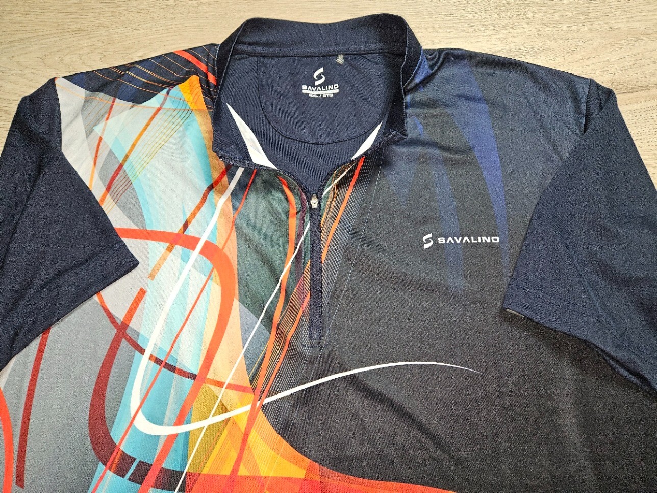 Savalino Quarter Zip Multi Color Graphics Bowling Shirt Size 2XL Geometric Tenni gallery