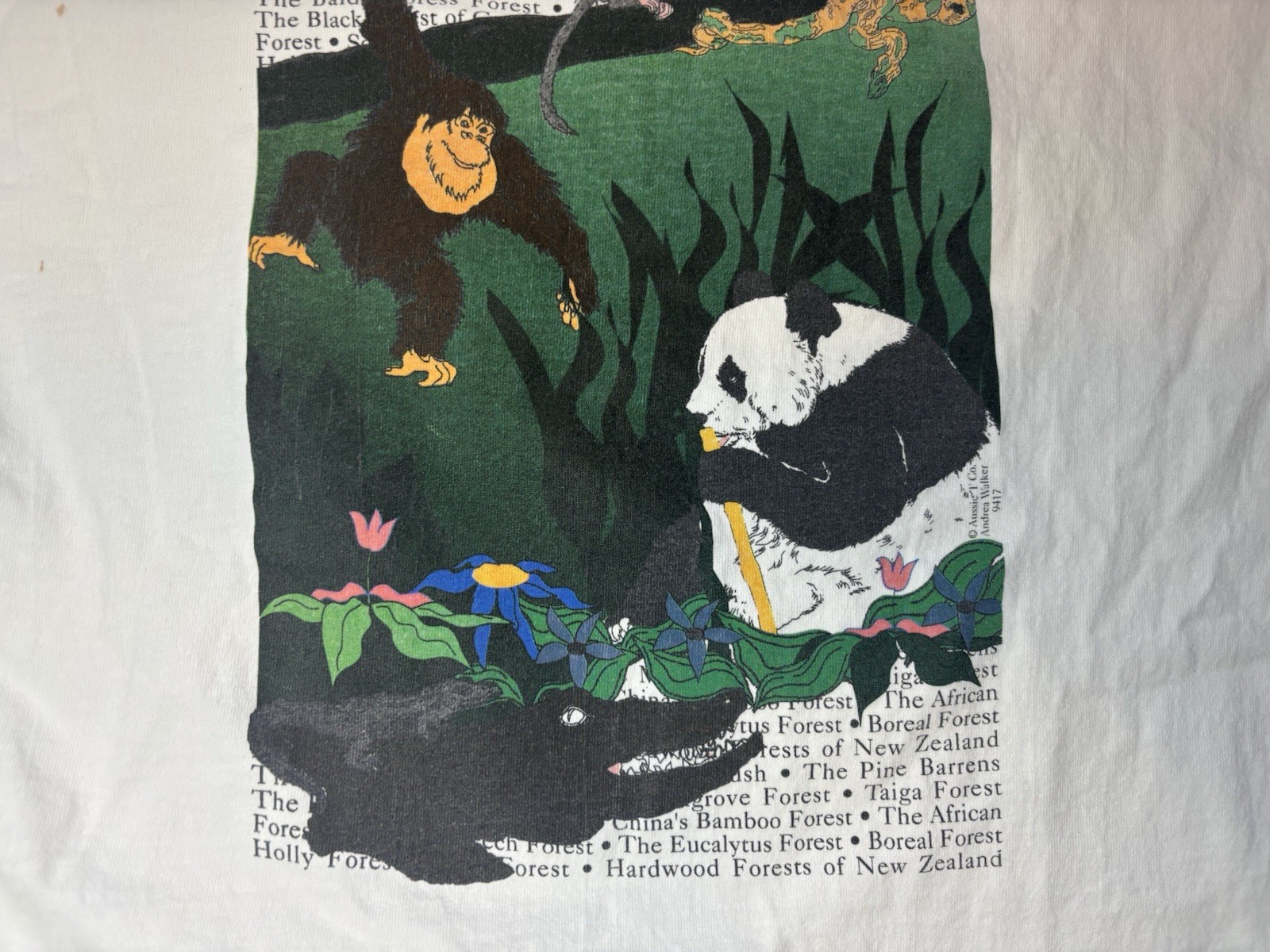 Vintage Save Our Forests Shirt Mens XL White Aussie T Company Heavy Cotton 90s gallery