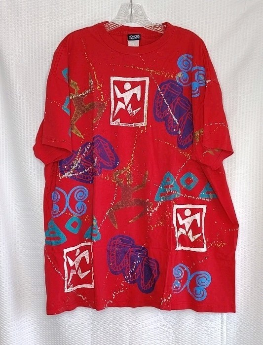 VTG Honors T-Shirt Abstract Art Tribal Unisex Adult Plus Size *See Measurements*