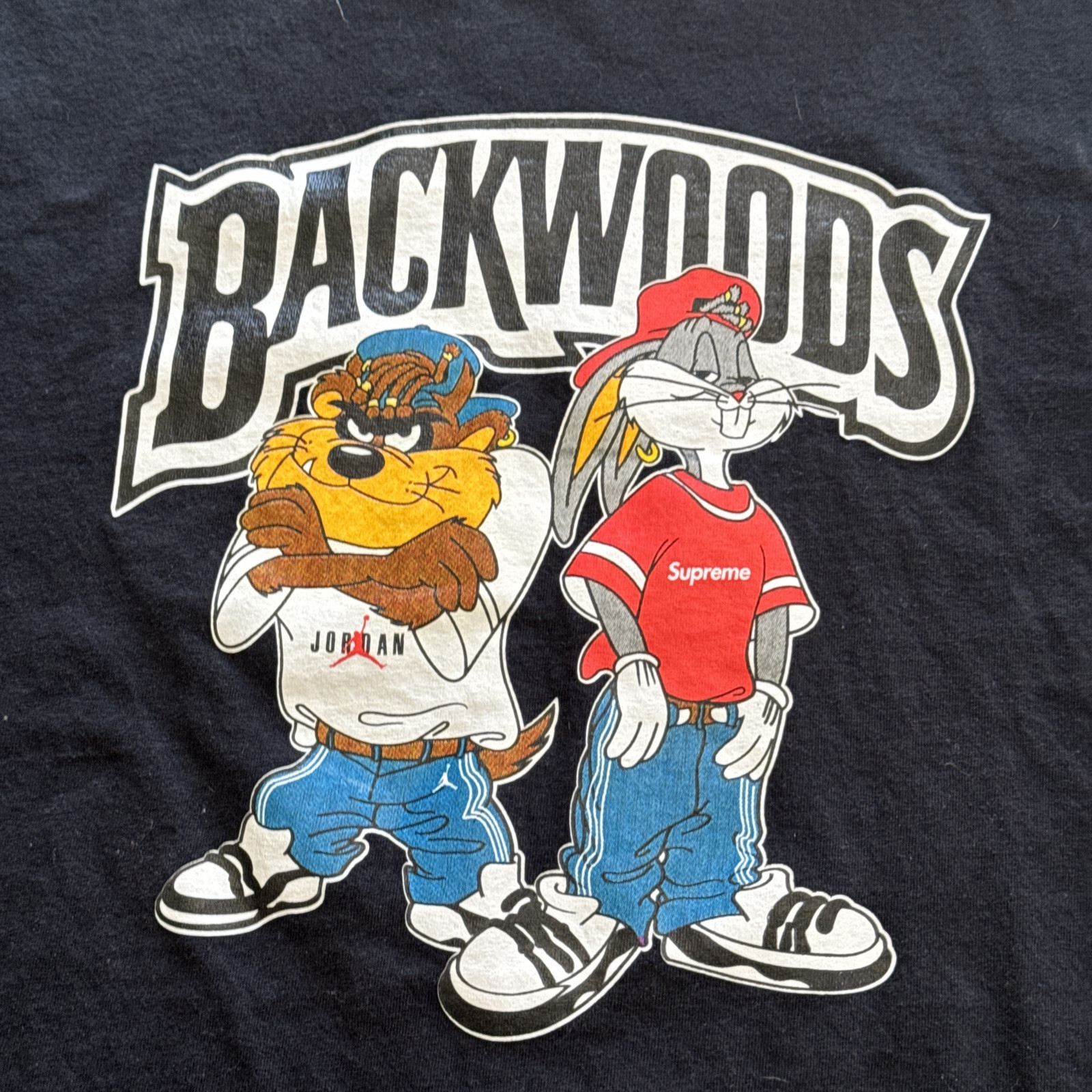 Vintage Backwoods Cigars Bugs Bunny Taz T Shirt Mens 2XL XXL Black Rare Color gallery