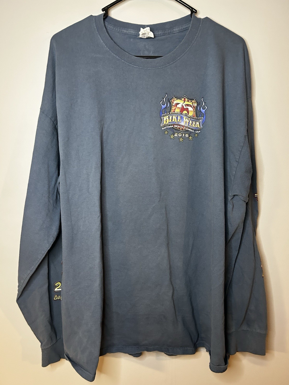 75th Annual Bike Week 2016 Daytona Beach FL Long Sleeve Graphics 2xl