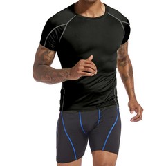 Compression T-Shirt Men’s Short Sleeve Gym Fitness Running Training Sports Top