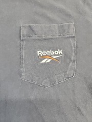 Reebok Blue Pocket Logo Maroon Cotton T-shirt Mens Large
