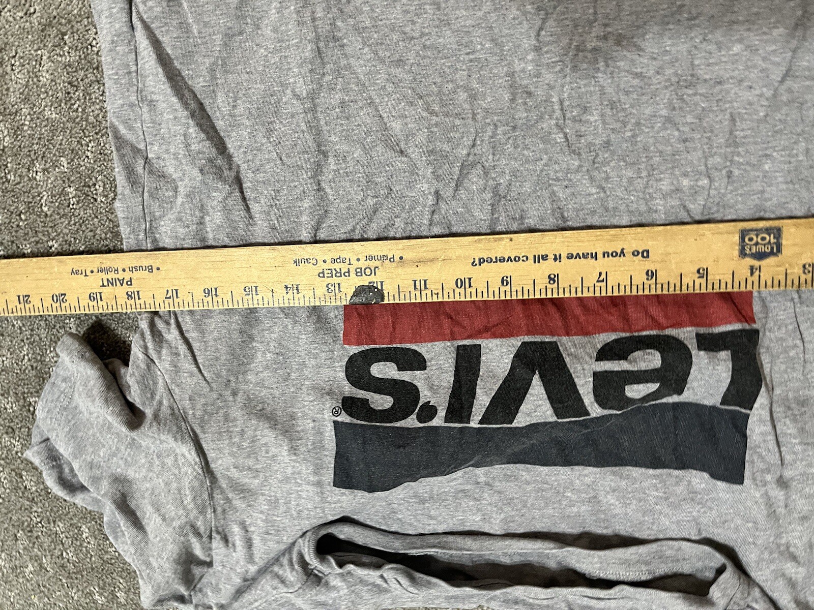 Levis Shirt Adult Medium Gray Big Logo Crew Neck Tee Men Solid gallery