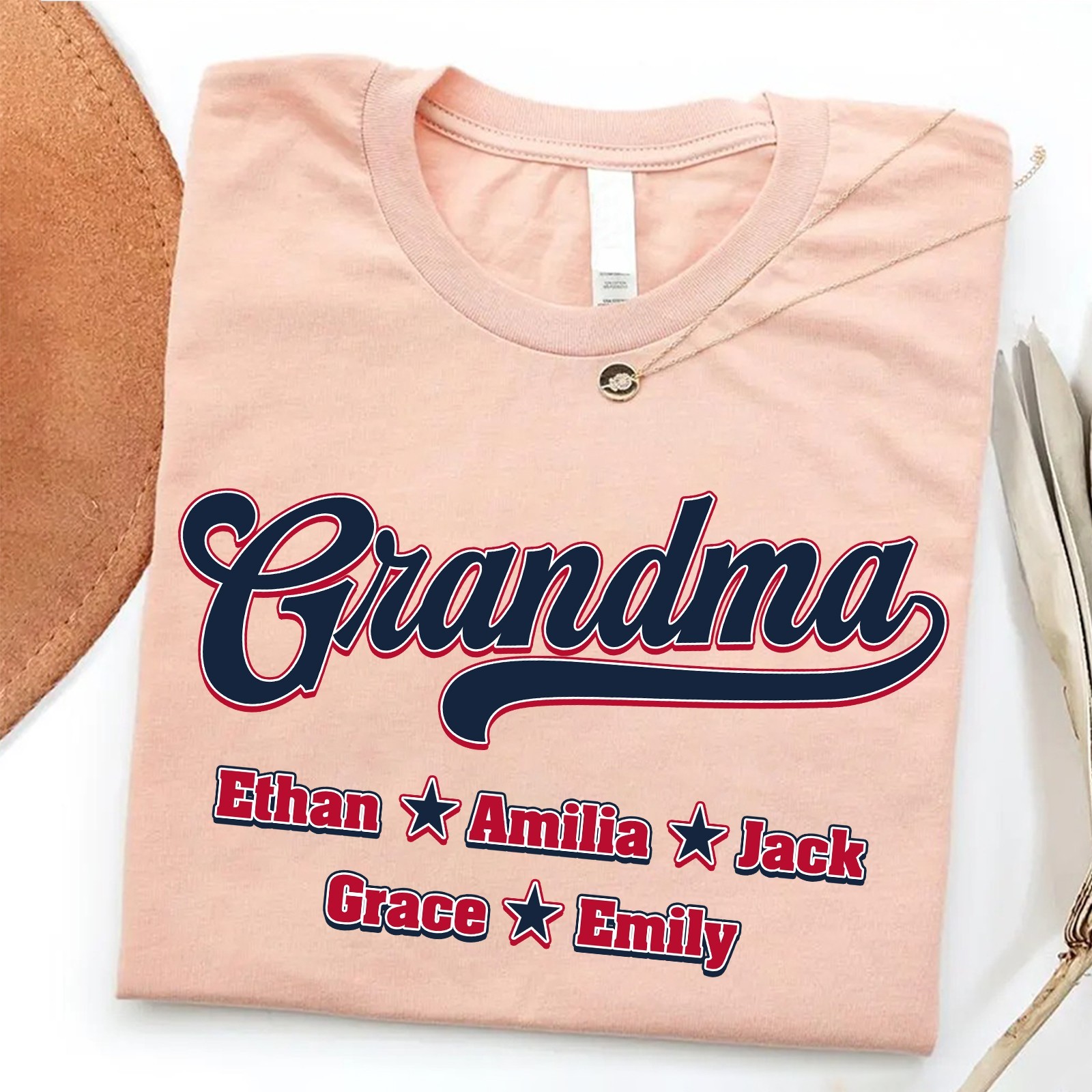 Personalized Baseball Grandma Shirt Grandkids Name Game Day Gift Sports Nana Tee gallery