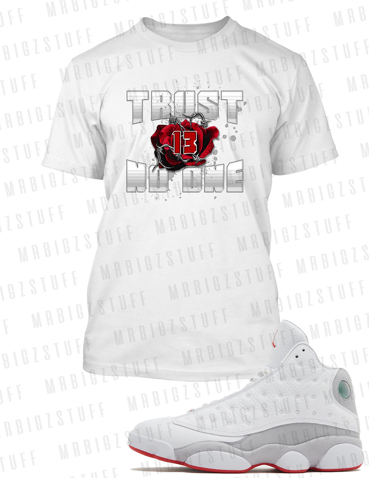 Trust No One Men's Big Tall Small Pro Club Shaka Graphic Tee Shirt J13 Wolf Grey gallery